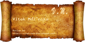 Vitek Mónika névjegykártya